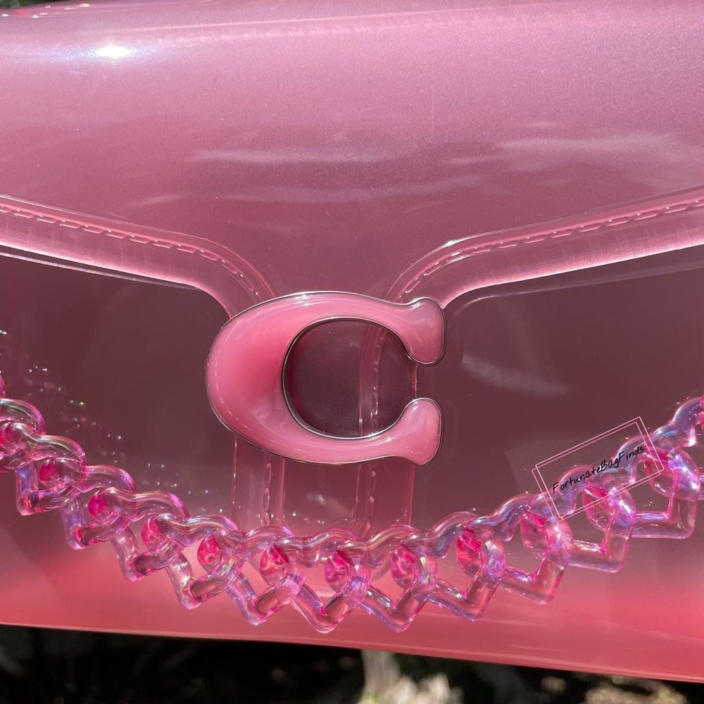 Hot Pink TRIPLE HEARTS Novelty Resin Bag Strap Purse Chain Girly Cute Kawaii Y2K - Picture 3 of 11